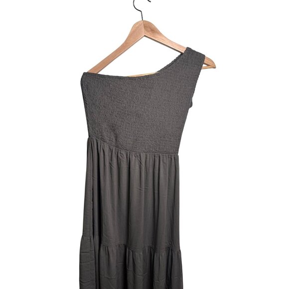 BTFBM Off-the-Shoulder Maxi Dress, Olive Green, Size Small - Picture 2 of 4